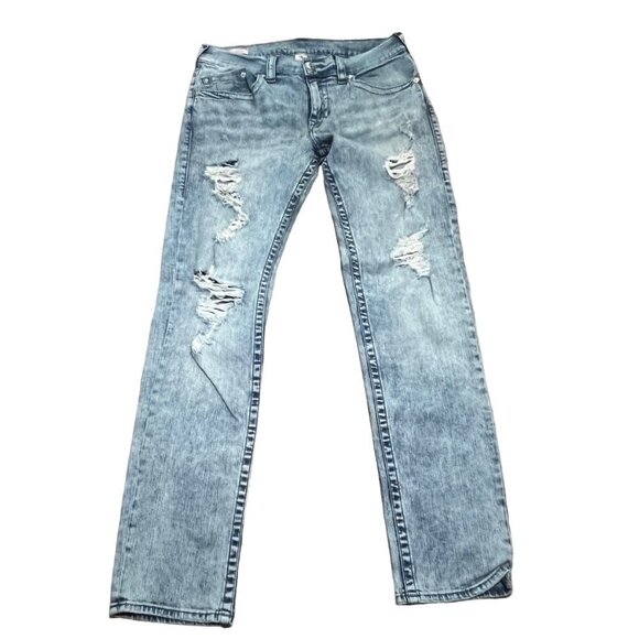 True religion Rocco Relaxed Skinny distressed Jeans size 33 - Picture 1 of 7